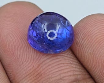 Excellent Quality Natural Tanzanite 9 mm Round Cabochon , Weight-4.00 Cts , (VSI) #1584