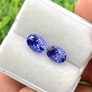 Natural Tanzanite 7x5 mm Oval Pair Shape Faceted Loose Gemstone Weight-1.75 Cts.  #1051
