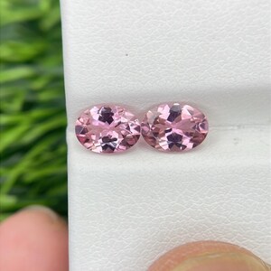 Natural pink Tourmaline Pair 7x5 mm Oval Pair Shape Faceted Loose Gemstone , Weight-1.57 Cts , Rare Colour Tourmaline #236