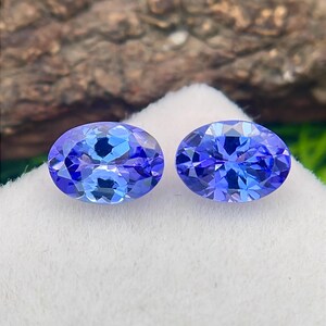 Natural Tanzanite 7x5 mm Oval Pair Faceted Loose Gemstone  Weight-1.71 Cts, Perfect For Making Jewellery #300