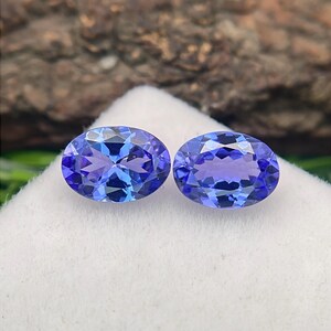 Natural Tanzanite 7x5 mm Oval Pair Faceted Loose Gemstone   Weight-1.69 Cts Perfect For Making Jewellery #303