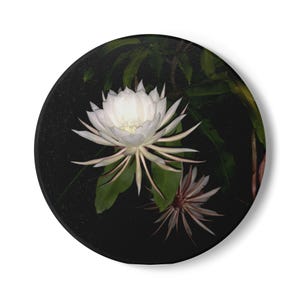 Elegant Floral Ceramic Coaster Set - Home Decor, Gift for Housewarming, Office Accessory, Coffee Table Decor, Unique Coaster