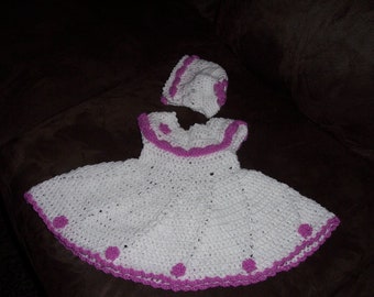 Swirly Shirley Baby Dress and Hat CROCHET PATTERN - INSTANT Download