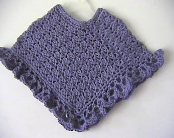 Purple Mist Girls Poncho CROCHET PATTERN - INSTANT Download