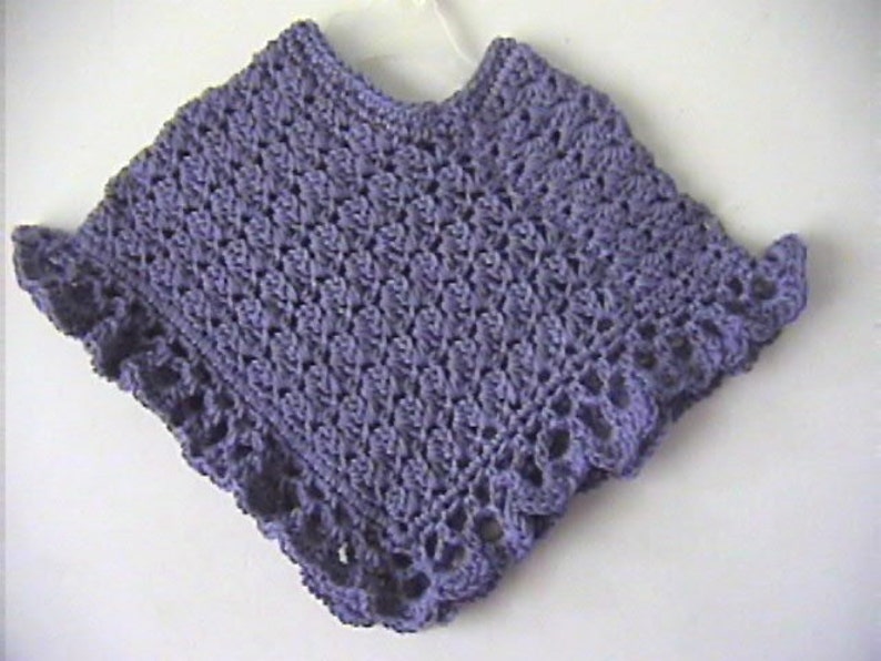 Purple Mist Girls Poncho CROCHET PATTERN INSTANT Download image 1