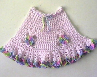 Rainbow and Butterflies Girls Poncho CROCHET PATTERN - INSTANT Download