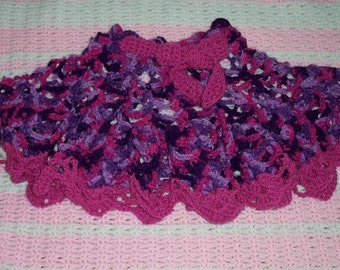 Plum Bowtie Girls Poncho CROCHET PATTERN - INSTANT Download