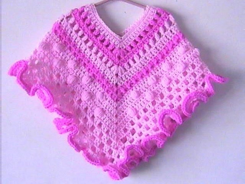 Poncho, Crochet Pattern, Girls, Original Design image 1