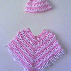 Girls Poncho and Hat CROCHET PATTERN 1 to 5 years - INSTANT Download