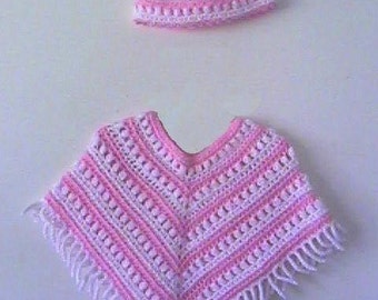 Girls Poncho and Hat CROCHET PATTERN 1 to 5 years - INSTANT Download