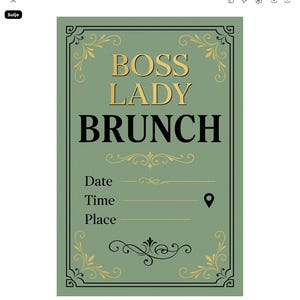 Carton d'invitation au brunch pour dames Boss, fichier numérique x 1