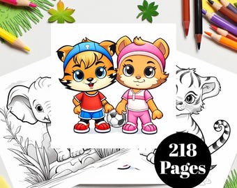 218 Kids Coloring Pages Bundle Printable for Toddler & Preschool Pages Instant Download PDF