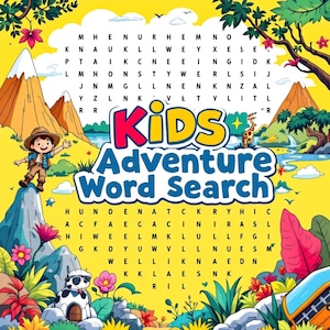 55 Kids Word Search Puzzles: Printable Activity Pages (Digital Download) Ages 6+