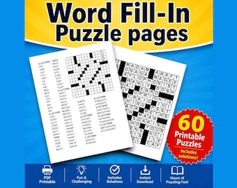 大人向け印刷可能な単語穴埋めパズル60種類（PDFダウンロード）