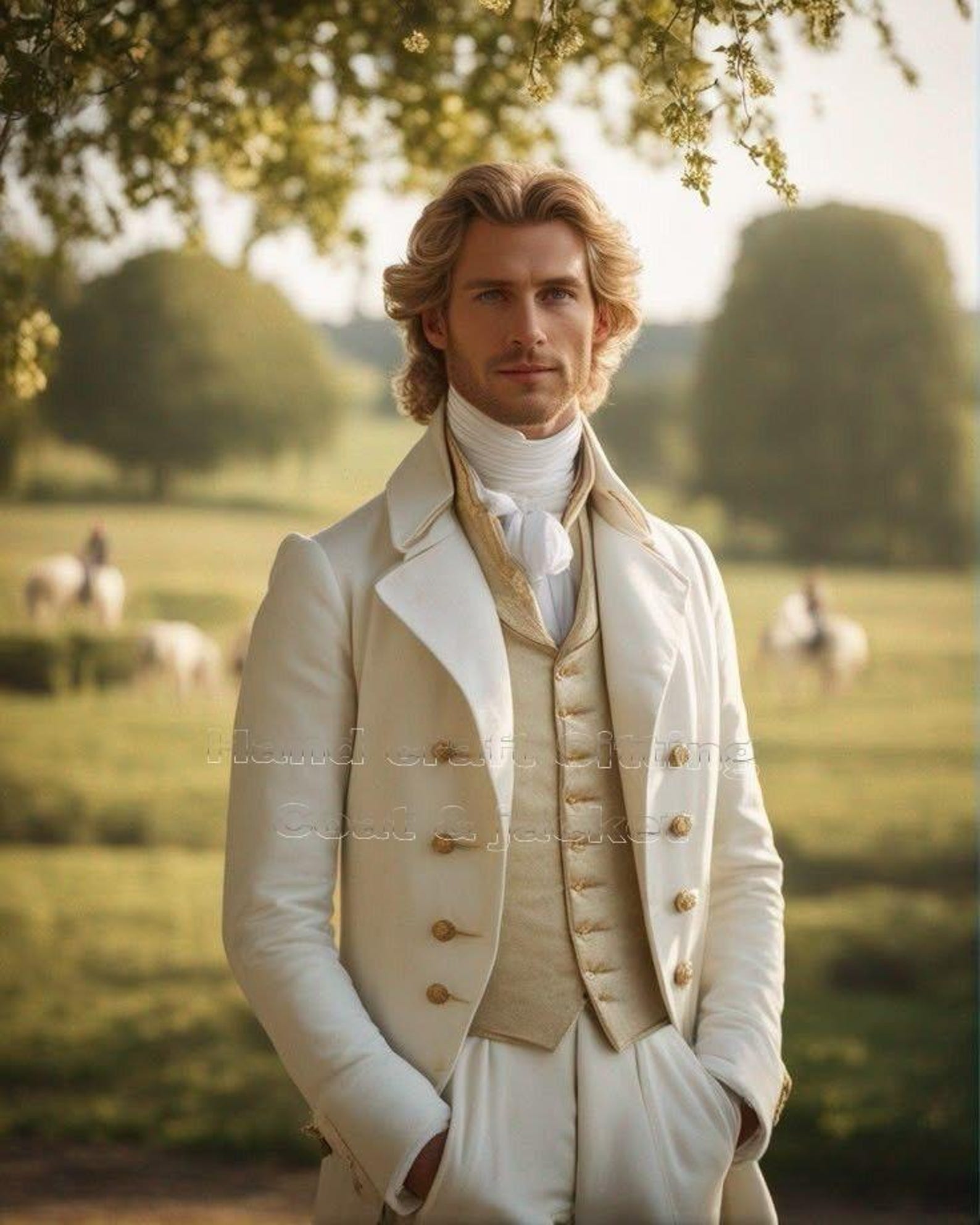 Regency Style Men Off White Wool Regency Custome Coat Tailcoat - Men's Historical Costum ...