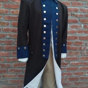 Continental Army Coat: Brown Wool Revolutionary War Reenactment Jacket