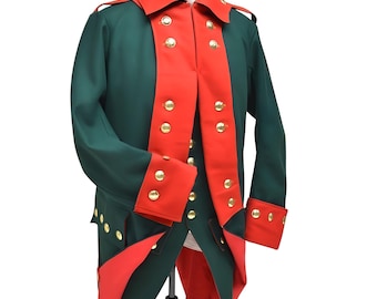 American revolution Men's 18th Century Military Coat: Revolutionary War Regimental Jacket Continental Army