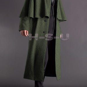 Handgefertigter Grüner Inverness Mantel: Viktorianischer Steampunk Mantel