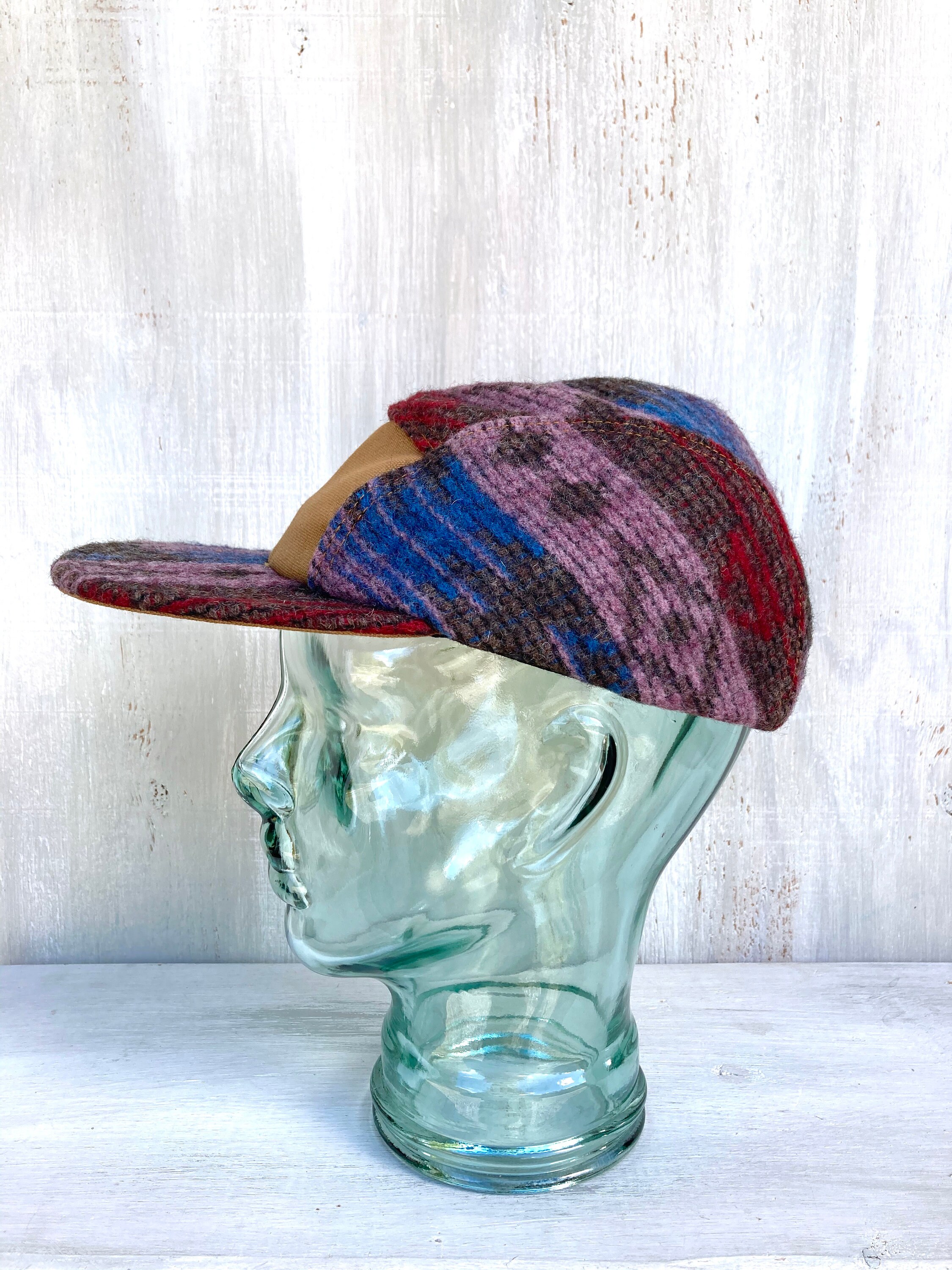 Flieder Juwel Ton bunte Streifen handgemachte Wolle 5 Panel | Etsy