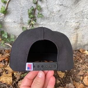 Handmade Black Canvas 6-Panel Hat: Triangle Front Camp Cap image 5