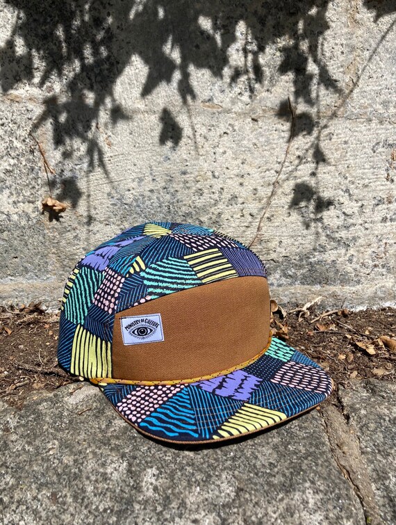 Handmade Pastel Patchwork Print 6 Panel Hat