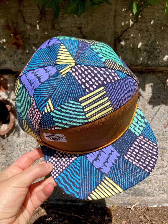 Handmade Pastel Patchwork Print 6 Panel Hat