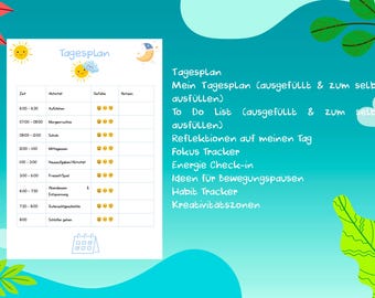 Tagesplaner für Kinder mit ADHS | Ausdruckbarer Zeitplan und Routineplaner