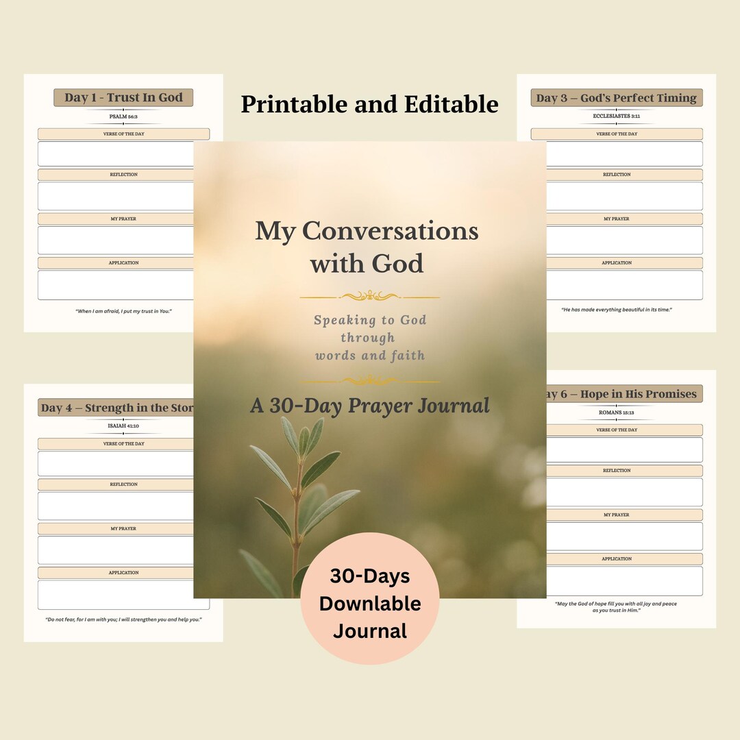 30-day Prayer Journal – Bible Study Christian Devotional, Scripture ...