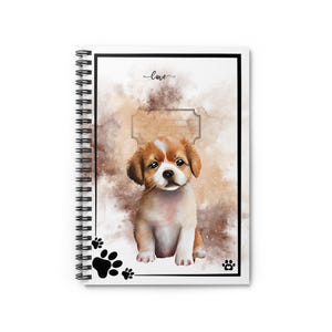 Cuaderno espiral con diseño de cachorros: perfecto para amantes de los perros, diario de mascotas, material escolar, regalo para niños y papelería.