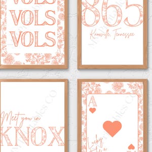 Bundel digitale muurkunst Knoxville | 865 prints, Tennessee Vols slaapzaal decor, KNOX Aesthetic, UTK Gameday Room prints | Direct downloaden