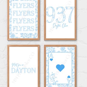 University of Dayton Flyers Wall Art Bundle | Dayton Ohio Digital Prints, 937 Area Code Dorm Decor, Lucky to Be a Flyer Printable Set