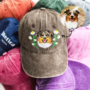 Custom Embroidered Pet Hat Using Pet Photo,Personalized Dog Hat,Personalized Hat for Dad,Dog Mom Gift,Anniversary Gift