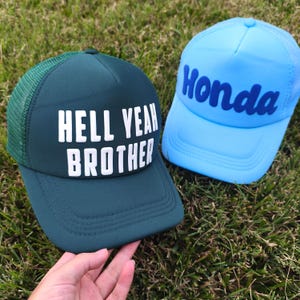 Custom Puff Trucker Hat, Custom Cursive Hat, Puff Print Team Name Hat, Foam Trucker Hat, 3D Puff Print Hat,Men&#39;s Gift