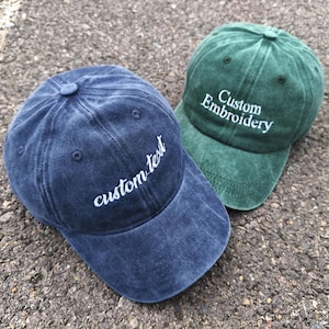 Hoed met gepersonaliseerde tekst, geborduurde hoed met aangepast logo, retro honkbalhoed, vintage stijl truckerhoed, vaderdagcadeau, uniseks honkbalpet.