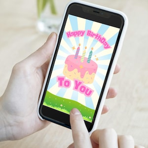 Happy Birthday To You Digital Card -Cute  Birthday Textable Animated Card, E-card - mp4 Animation