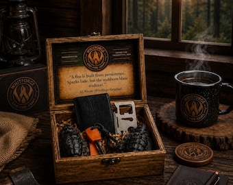 Whitforge Bourbon Vanilla Campfire Kit, granaataanmaakblokjes, vuursteen (Vaderdag)