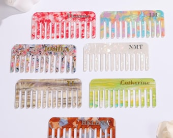 Personalized Initial Acetate Combs,Custom Name Combs,Marble Combs,Wedding Bride And Bridesmaid Gifts,Portable Combs,Bachelorette Party Gifts