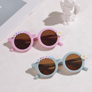 Custom Kids Floral Daisy Sunglasses, Toddler Gifts, Children&#39;s Gifts, Baby Gifts, Personalized Birthday Gifts, Toddler Sunglasses