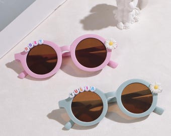 Custom Kids Floral Daisy Sunglasses, Toddler Gifts, Children's Gifts, Baby Gifts, Personalized Birthday Gifts, Toddler Sunglasses
