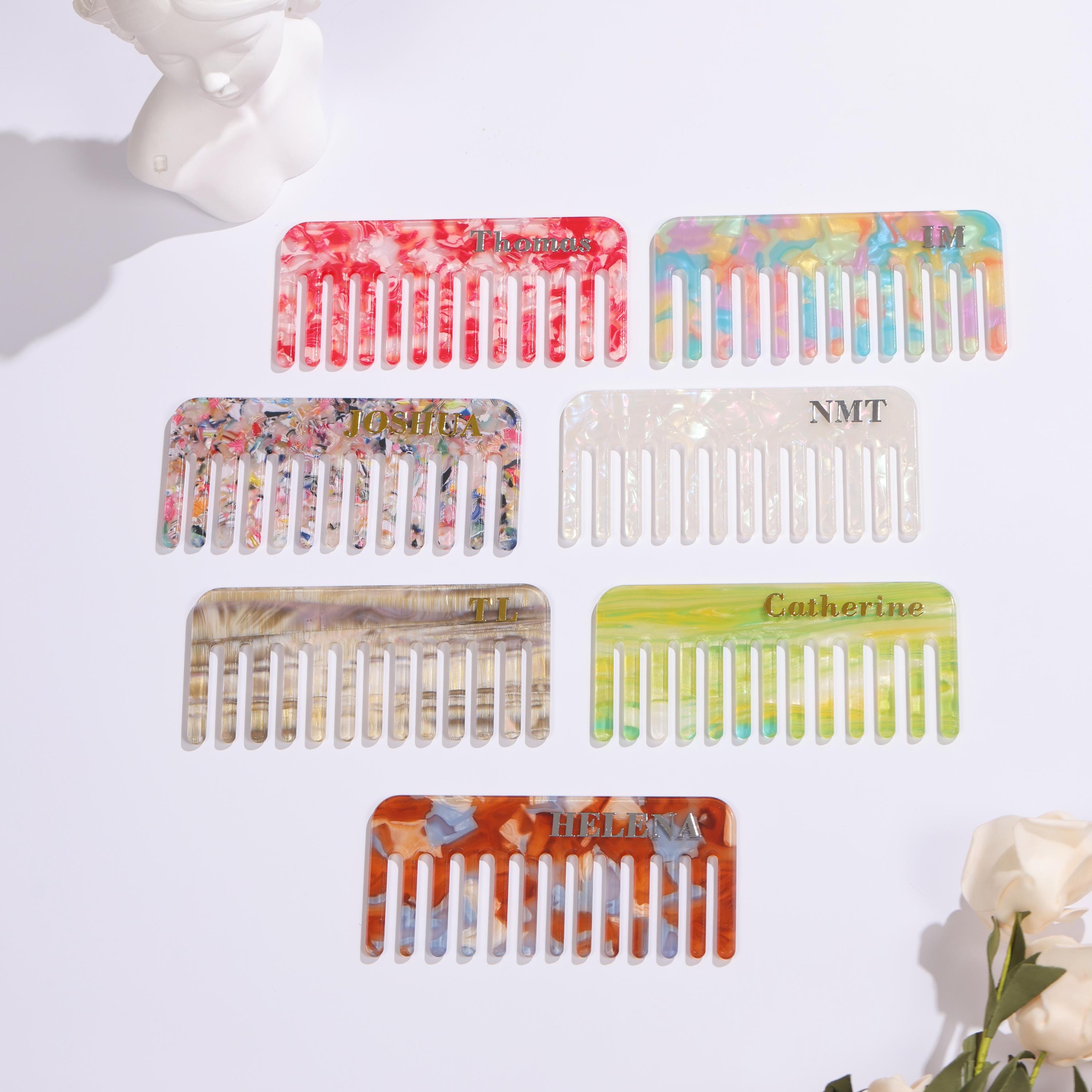 Custom Comb Set Custom Name Combs,personalized Initial Acetate Combs,marble Combs ...