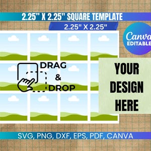Square Template, Magnet template, 2.5 x 2.5 Square Template, Square Label Template, Square sticker template, Square Template 2.5 inch