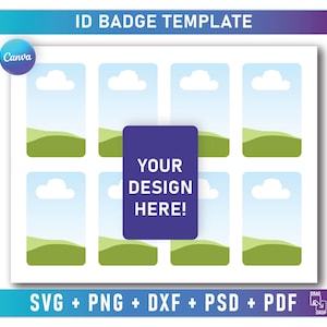 ID Badge Template, Canva Editable Badge, Printable Staff Badge, Name Badge, Office Badge, Blank ID Template, Instant Download