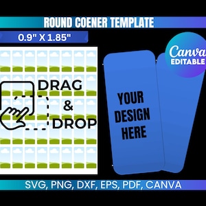 Round Corner Domino Tile Template, Domino Tile Sublimation Template, Domino Tile Template Svg, Canva, Rectangle Template
