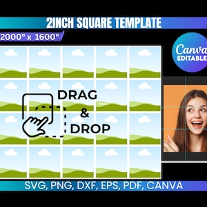 Square Template, 2x2 Square Template, Square Sticker Template, Square Label Template, Magnet Template, Square Template 2 Inch
