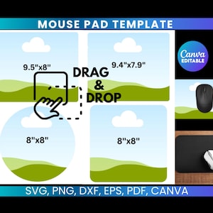 Rectangle Mouse Pad bundle template, Canva Mouse Pad template, Mouse Pad personalized, Mouse Pad SVG, Mouse Pad Sublimation Template