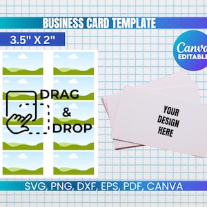 Business Card Canva Template SVG, Business Card Template, Business Card Svg PNG, Blank Business Card, Canva Editable, DIY Business Card Svg
