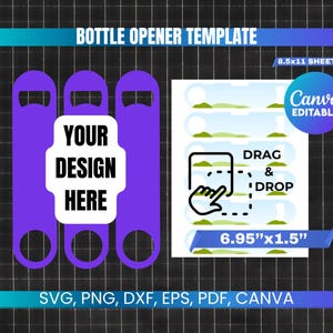 Bottle Opener Template Svg, Beer Opener Sublimation Template, Canva Bottle Opener Template, Cricut File, Bottle Opener PNG