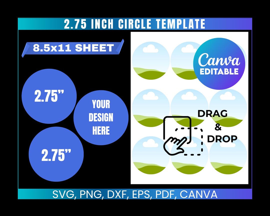2.75 Inch Circle Template, Circle Labels Template, Stickers Design ...