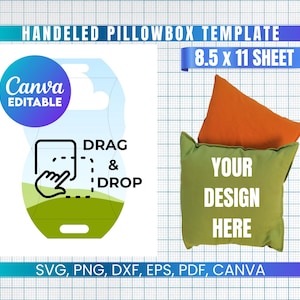 Pillow Boxes SVG, Favor Box Template, DIY Gift Box Template, Box Template Cut Files, Canva Editable