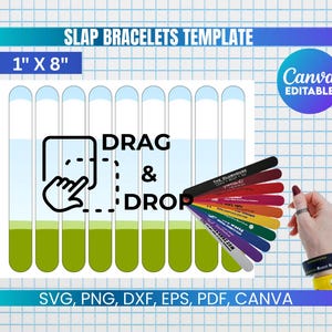 Slap Bracelets Template, Slap Bracelets SVG, Blank Slap Bracelets Template, Slap Bracelets Mockup, Canva Editable
